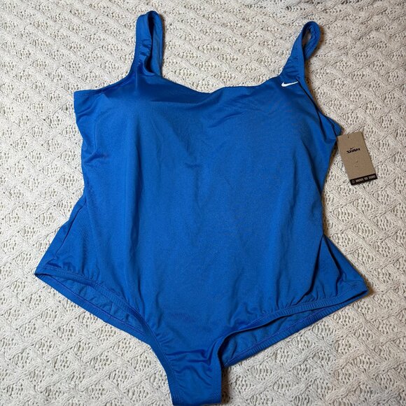 Nike Solid Blue One-Piece Swimsuit Racerback – Women’s 3X NWT - Picture 2 of 6